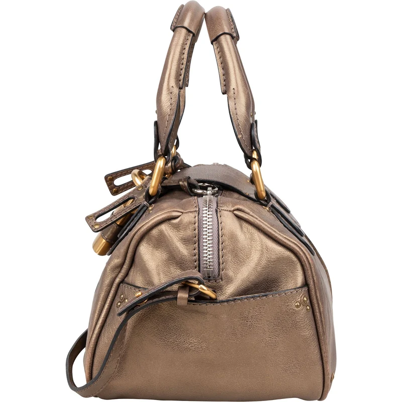 Chloé Metallic Leather Mini Paddington Handbag
