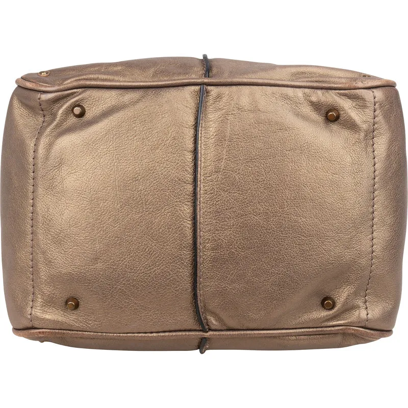 Chloé Metallic Leather Mini Paddington Handbag