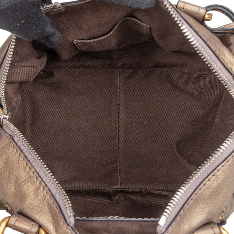 Chloé Metallic Leather Mini Paddington Handbag