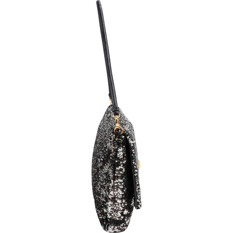 Miu Miu Bicolor Sequin Flap Hobo Shoulder Bag