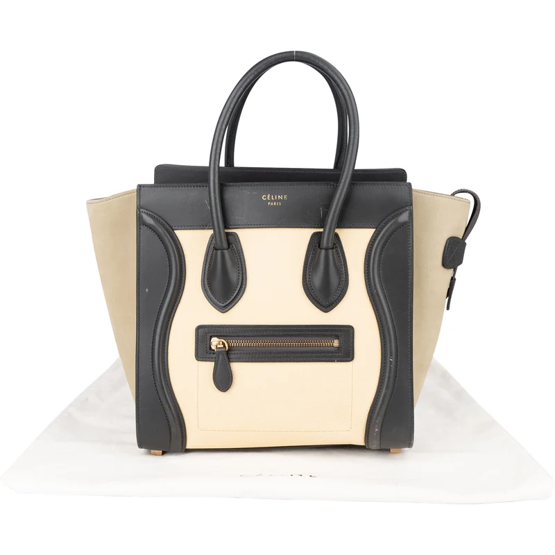 Céline Tricolor Leather Luggage Handbag