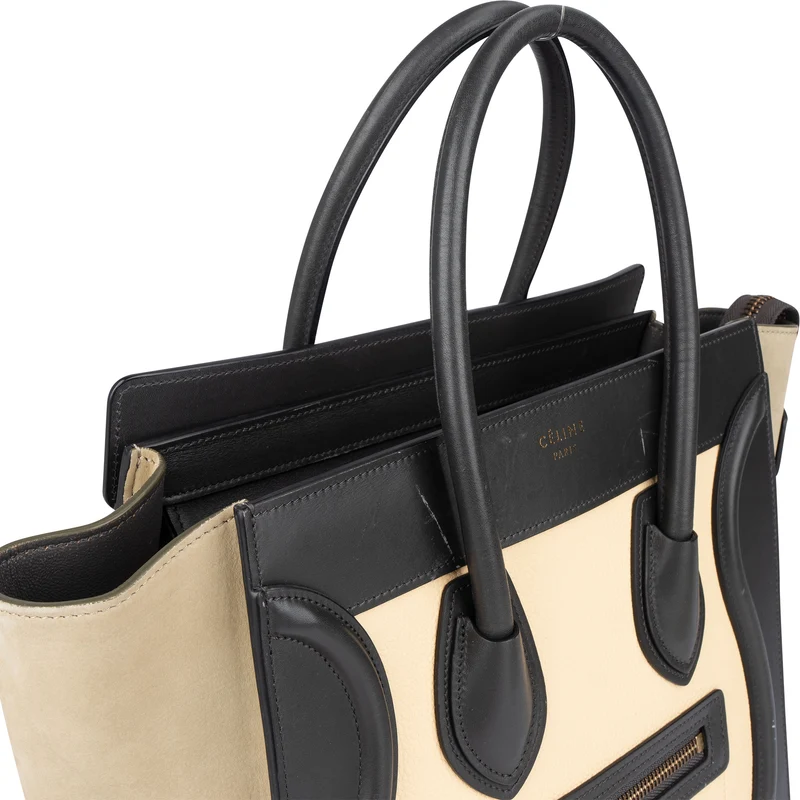 Céline Tricolor Leather Luggage Handbag