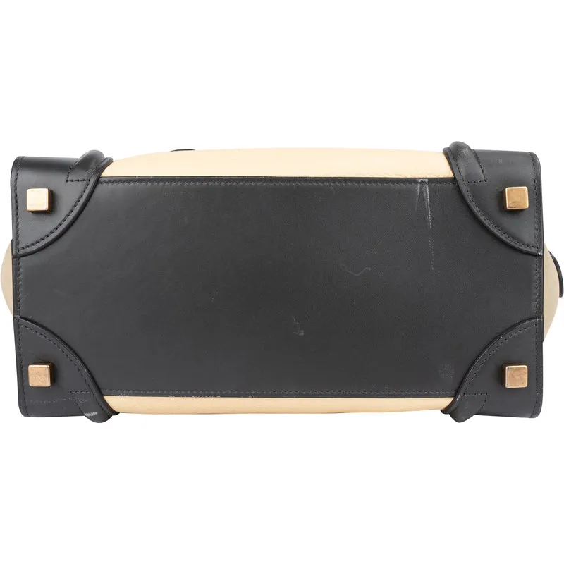Céline Tricolor Leather Luggage Handbag