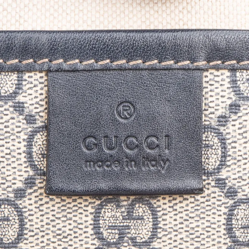 Gucci Supreme Monogram GG Plus Canvas Web Tote Handbag