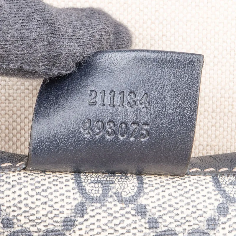 Gucci Supreme Monogram GG Plus Canvas Web Tote Handbag