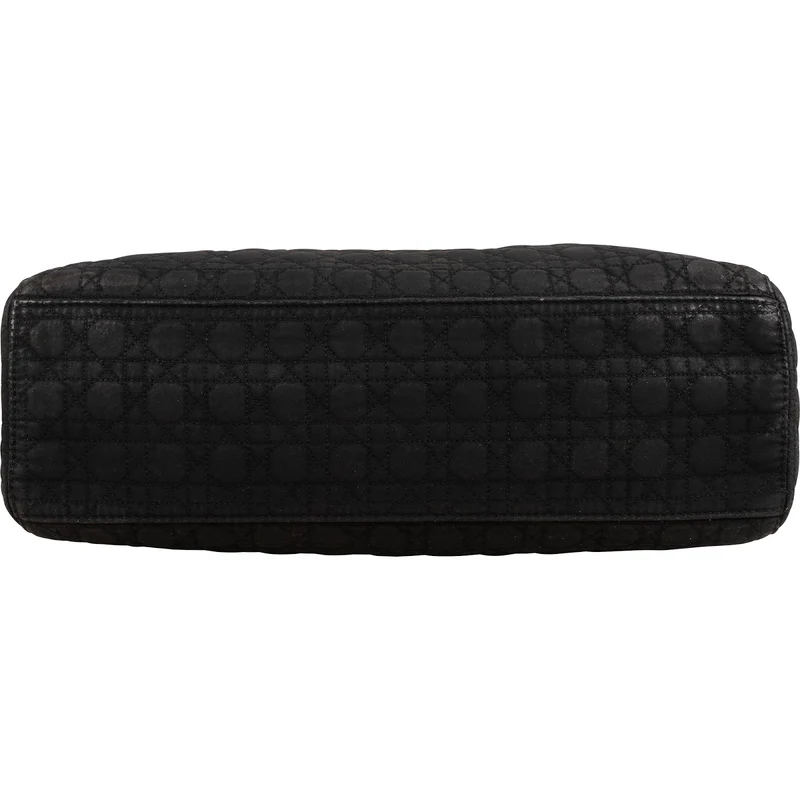 Christian Dior Quilted Nylon Cannage Large Lady Dior Handbag
