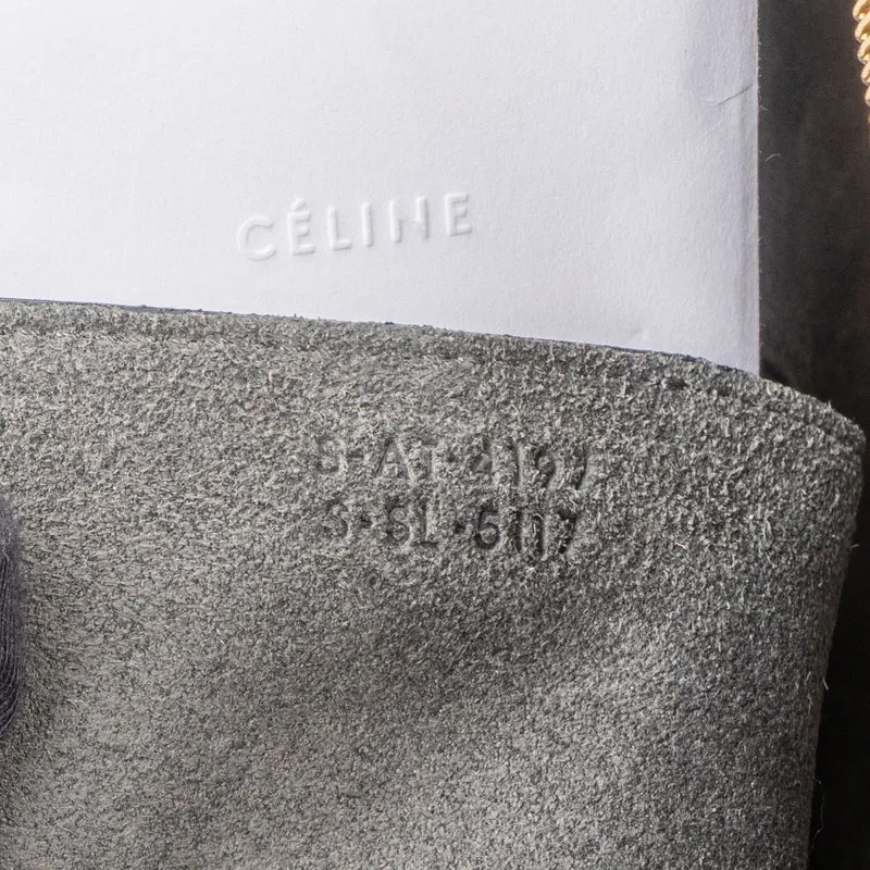 Celine Grey Leather Grained Calfskin Belt Handbag