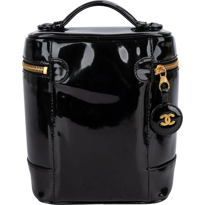 Chanel Patent Leather CC Vanity Case Handbag