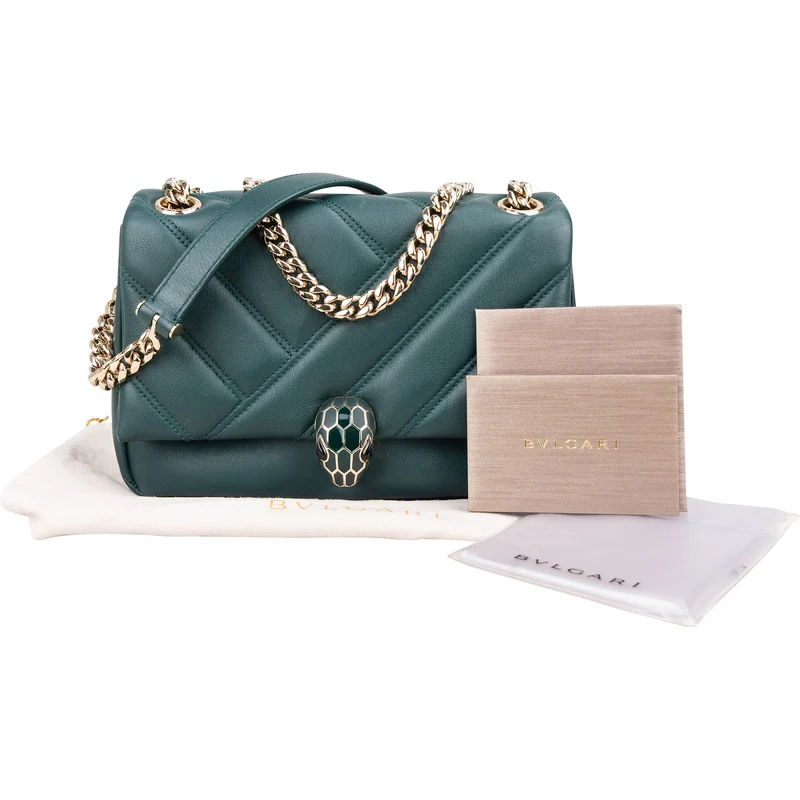 Bulgari Quilted Calfskin Serpenti Forever Shoulder Crossbody Bag