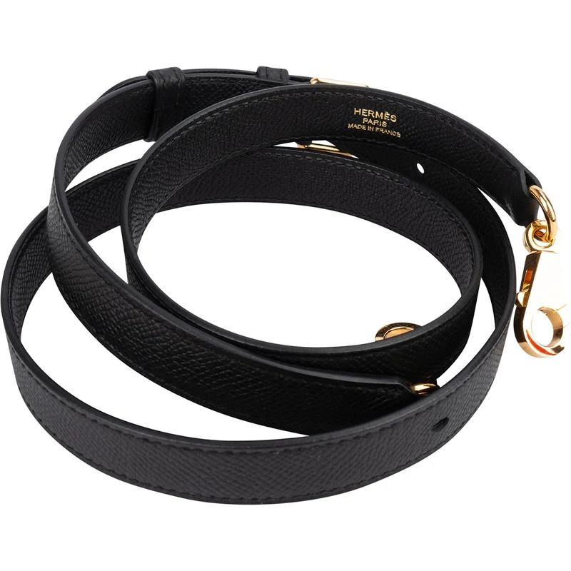 Hermès Veau Epsom Noir Leather 89 Bandouliere Strap