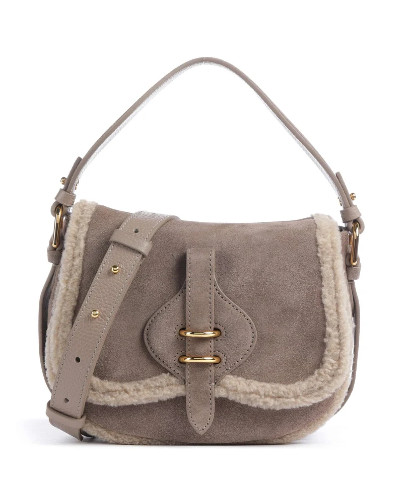 Coccinelle Smash Suede Handtasche warm taupe