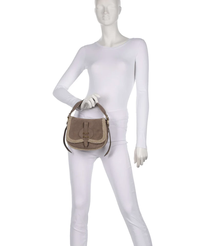 Coccinelle Smash Suede Handtasche warm taupe
