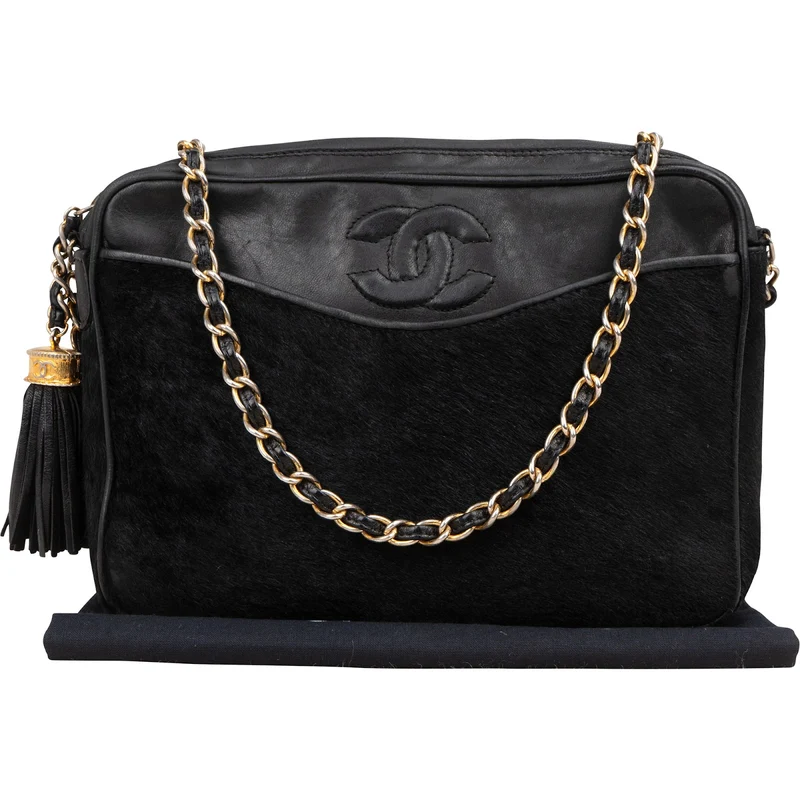 Chanel Pony Hair & Leather Tassel Camera Crossbody Bag