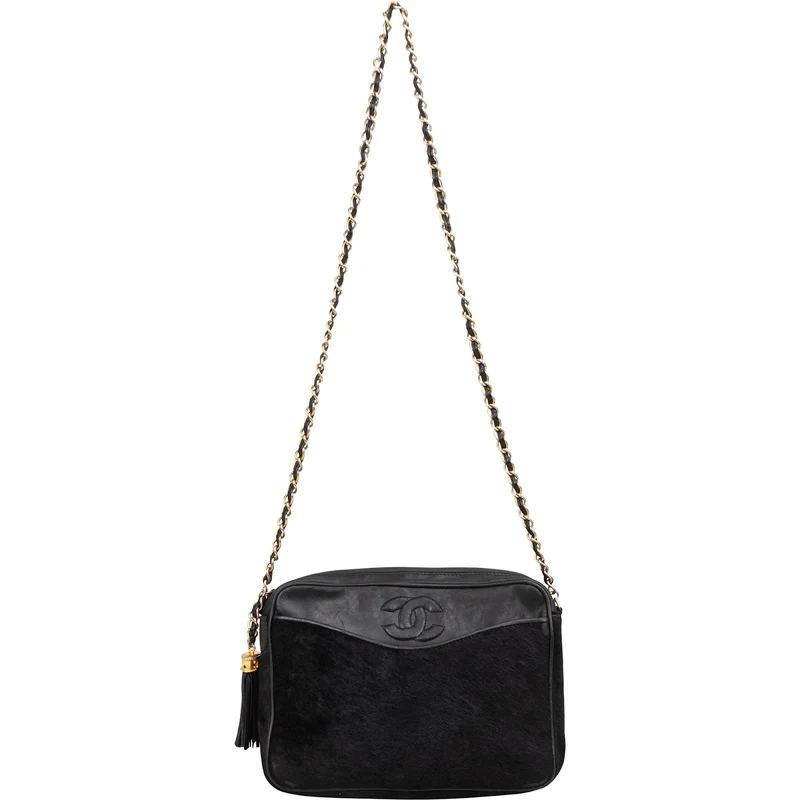 Chanel Pony Hair & Leather Tassel Camera Crossbody Bag