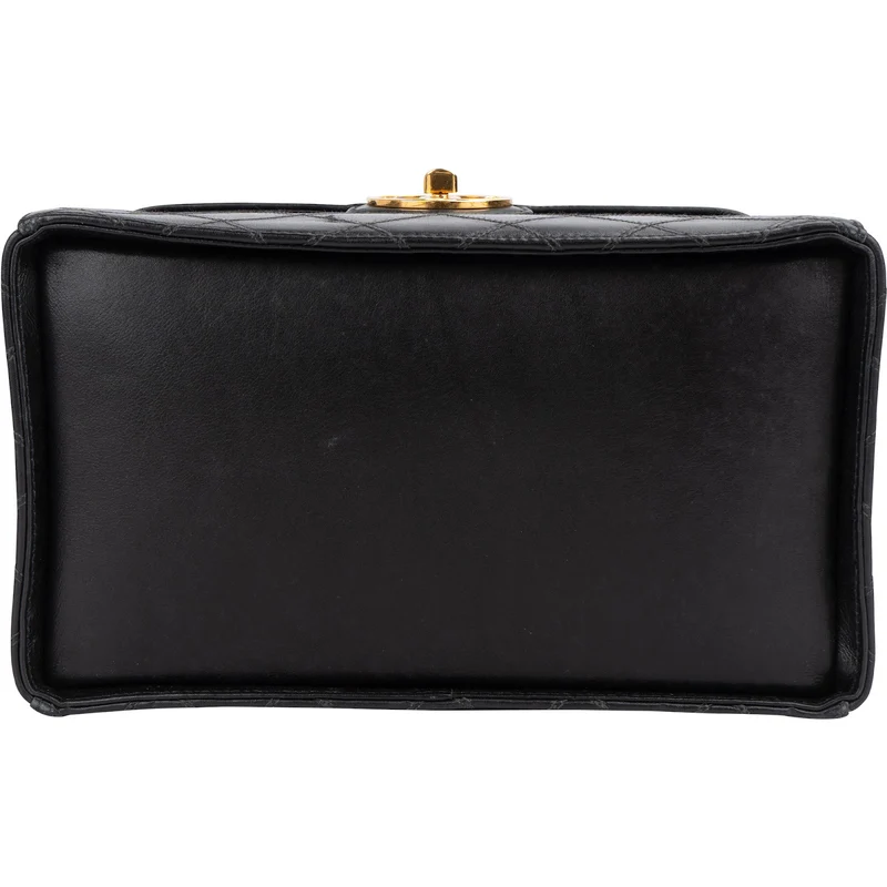 Chanel Jumbo Quilted Lambskin 24K Gold CC Vanity Case Handbag
