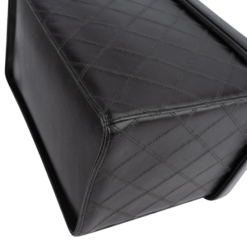 Chanel Jumbo Quilted Lambskin 24K Gold CC Vanity Case Handbag
