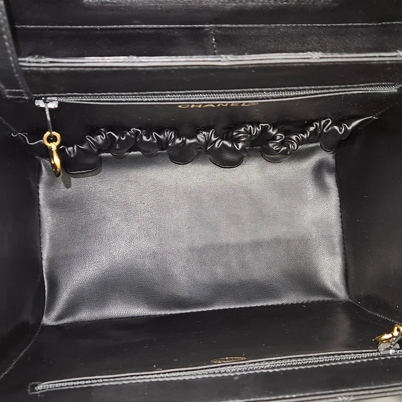 Chanel Jumbo Quilted Lambskin 24K Gold CC Vanity Case Handbag