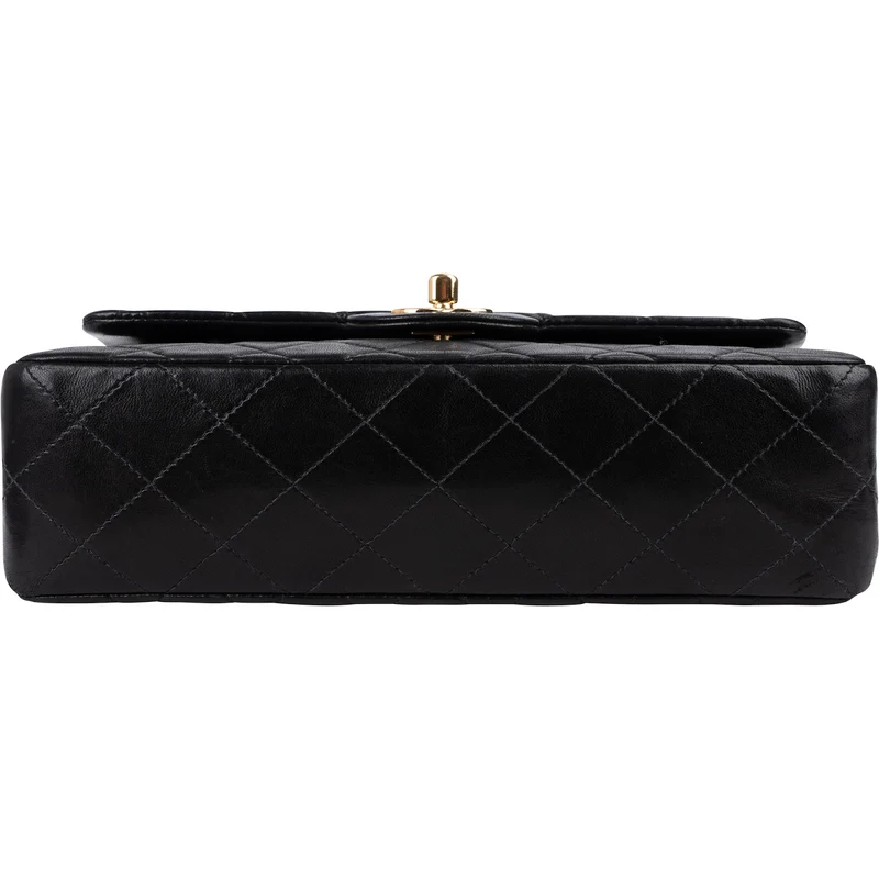 Chanel Quilted Lambskin 24K Gold Small Double Flap Shoulder Bag