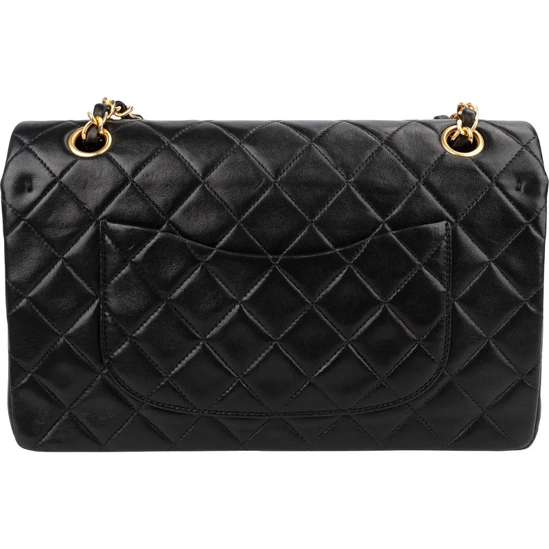 Chanel Quilted Lambskin Medium 24K Gold Double Flap Shoulder Bag