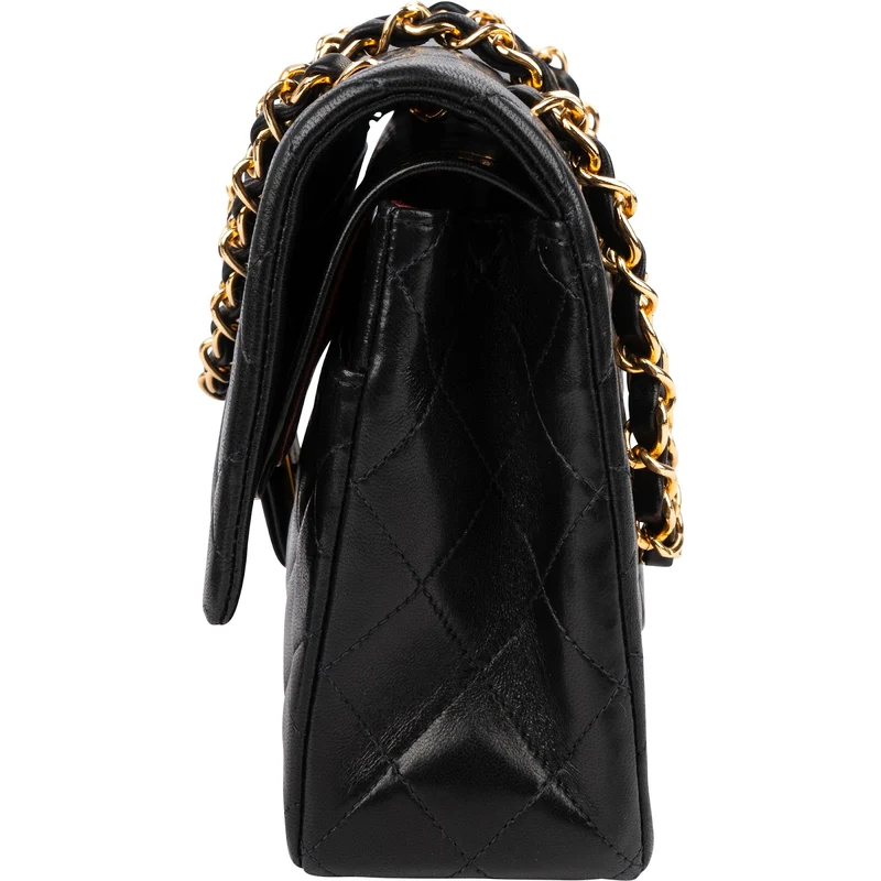Chanel Quilted Lambskin Medium 24K Gold Double Flap Shoulder Bag