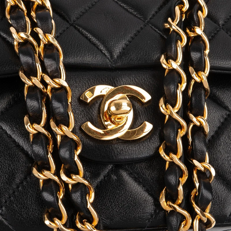 Chanel Quilted Lambskin Medium 24K Gold Double Flap Shoulder Bag