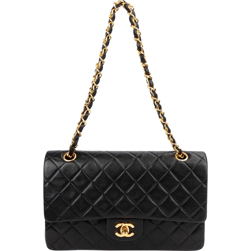 Chanel Quilted Lambskin Medium 24K Gold Double Flap Shoulder Bag