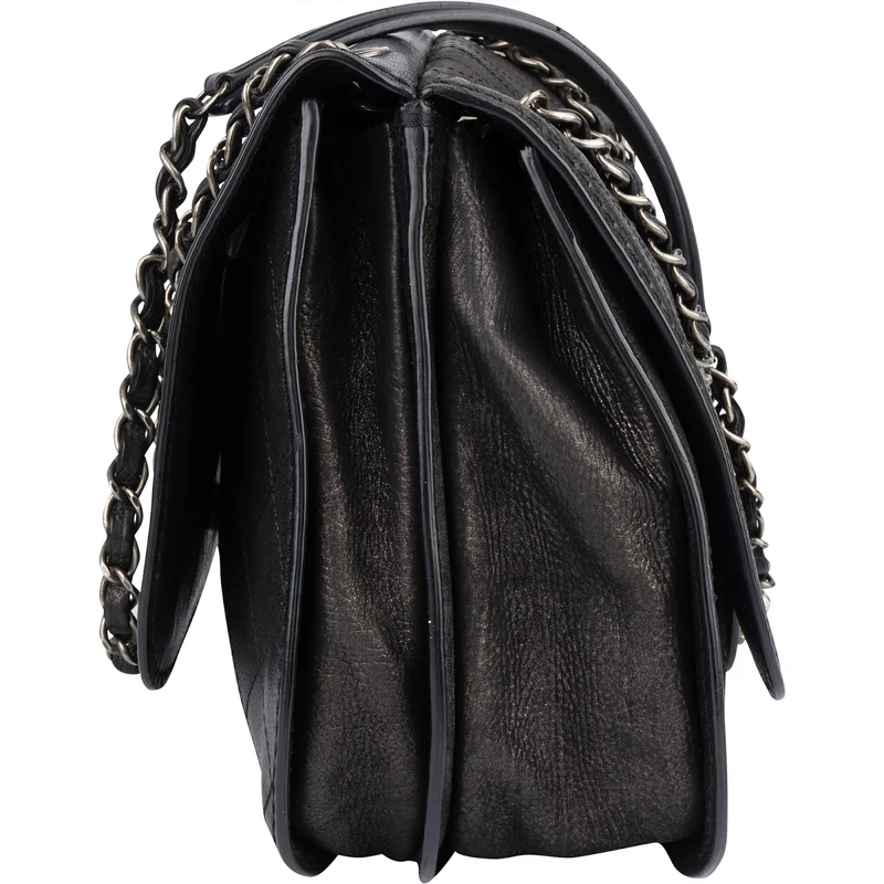 Chanel Quilted Leather Half Moon Single Flap Crossbody Bag