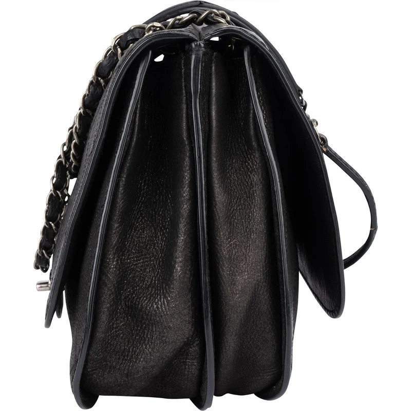 Chanel Quilted Leather Half Moon Single Flap Crossbody Bag