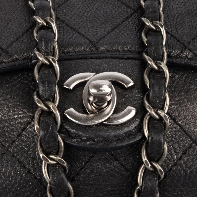 Chanel Quilted Leather Half Moon Single Flap Crossbody Bag