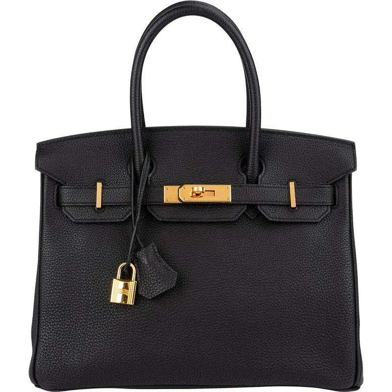 Hermès Noir Togo Leather Gold Birkin 30 Handbag (2015)