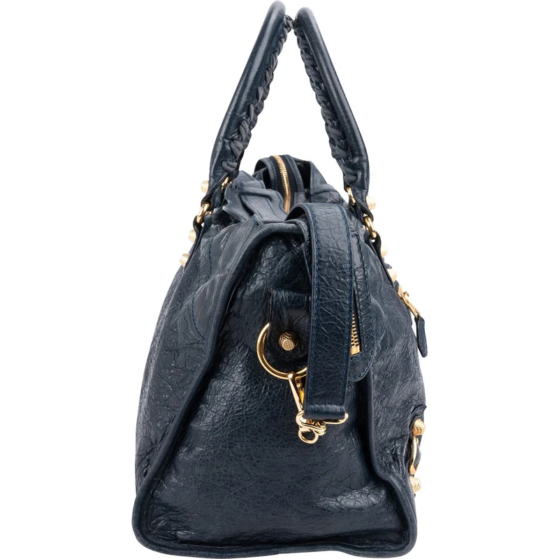 Balenciaga Blue Leather City Handbag