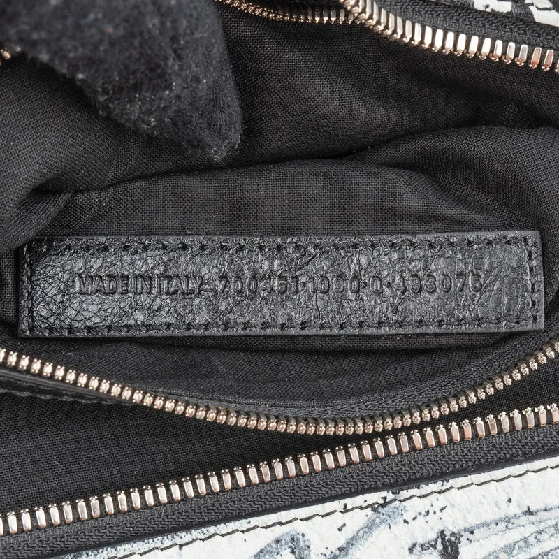 Balenciaga Graffiti Print Leather Neo Cagole City Handbag