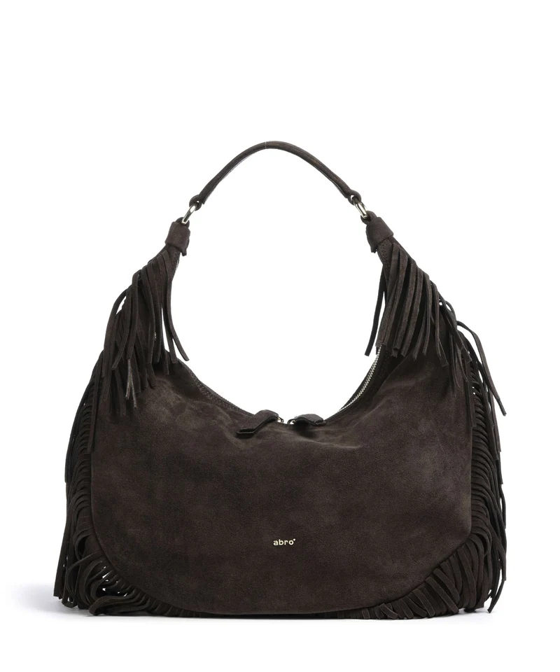 Abro Suede Nana Beuteltasche dark brown