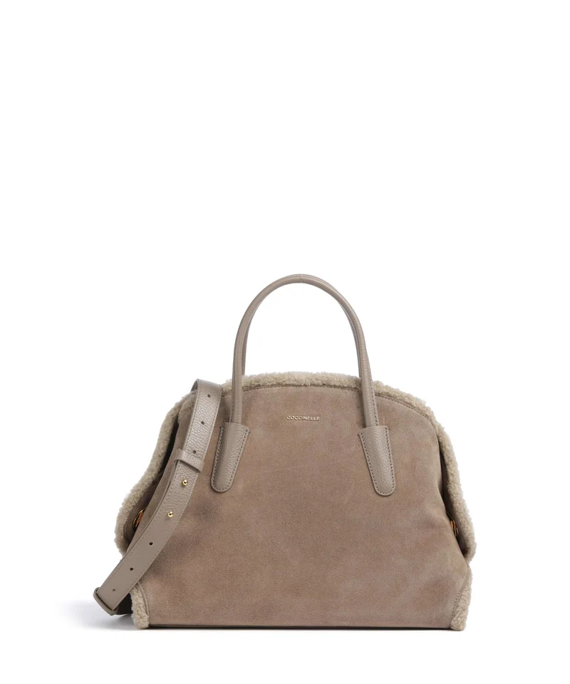Coccinelle Tylde Suede Handtasche warm taupe