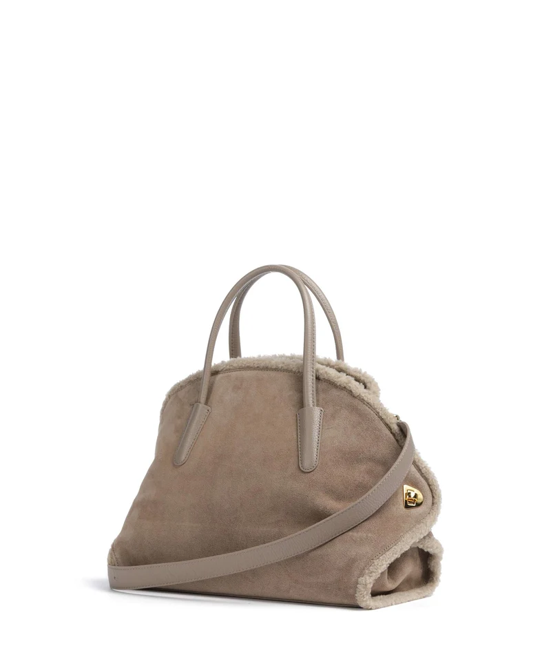 Coccinelle Tylde Suede Handtasche warm taupe