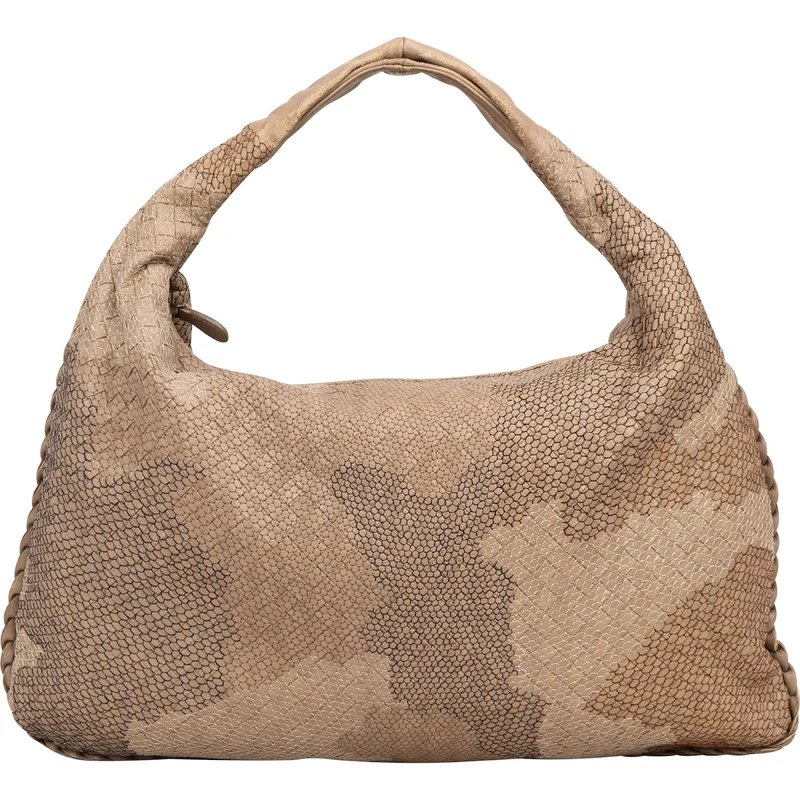 Bottega Ventea Intrecciato Leather Stitched Camouflage Print Belly Shoulder Bag