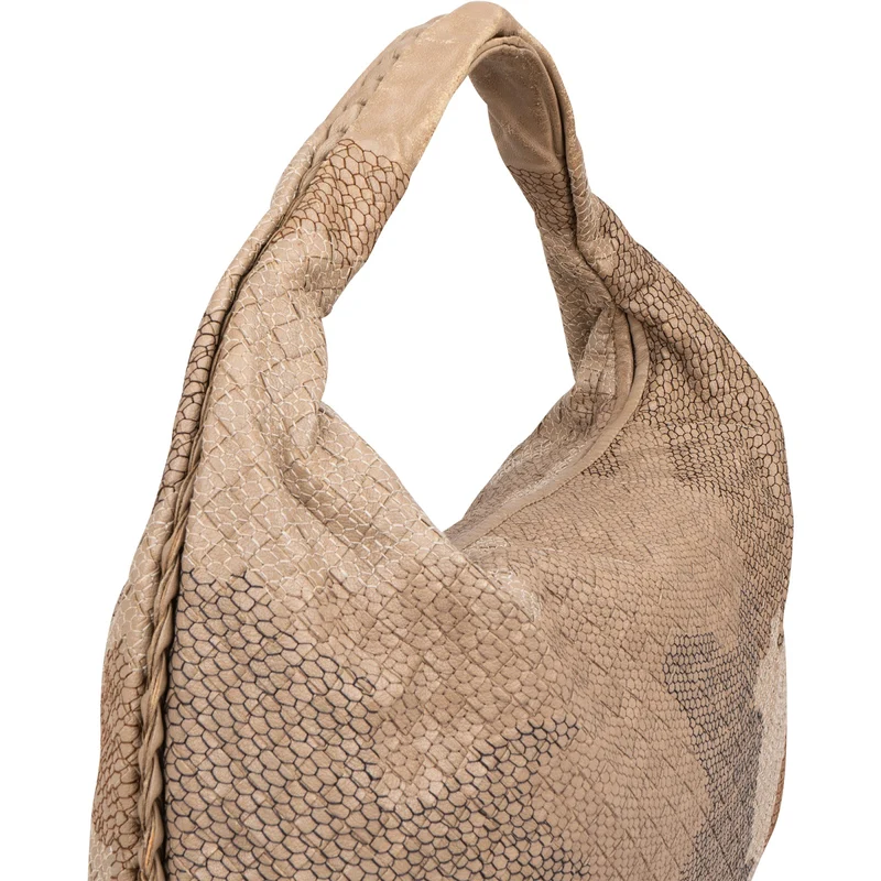 Bottega Ventea Intrecciato Leather Stitched Camouflage Print Belly Shoulder Bag