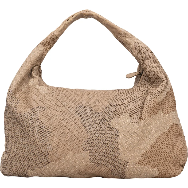 Bottega Ventea Intrecciato Leather Stitched Camouflage Print Belly Shoulder Bag