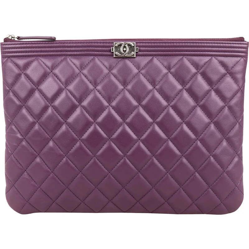 Chanel Quilted Lambskin CC Boy Clutch