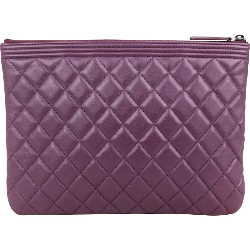 Chanel Quilted Lambskin CC Boy Clutch
