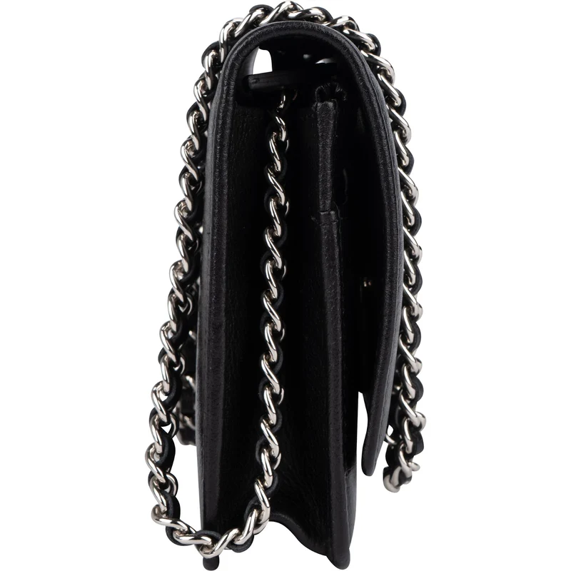Chanel Chic Leather Camellia Wallet On Chain Crossbody Bag