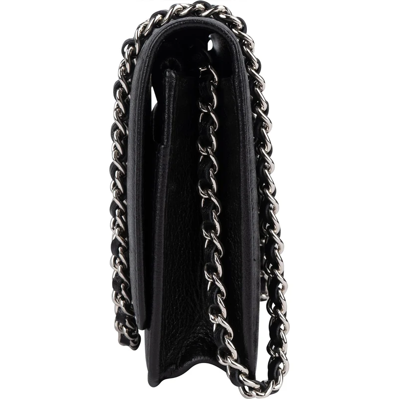 Chanel Chic Leather Camellia Wallet On Chain Crossbody Bag