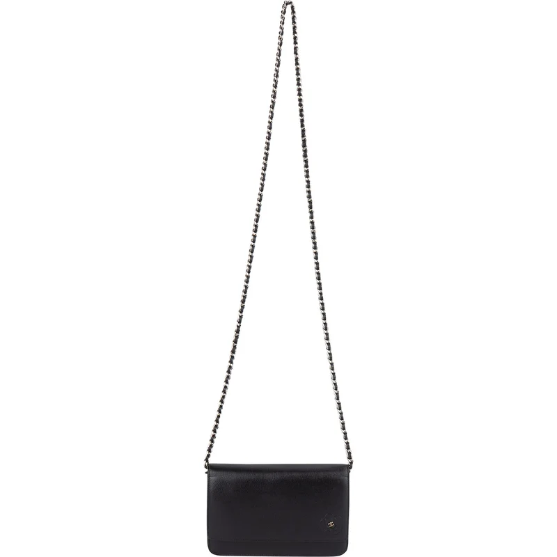 Chanel Chic Leather Camellia Wallet On Chain Crossbody Bag