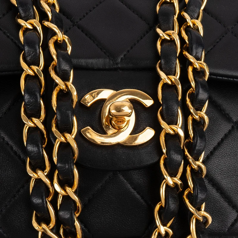 Chanel Quilted Lambskin 24K Gold Medium Double Flap Shoulder Bag
