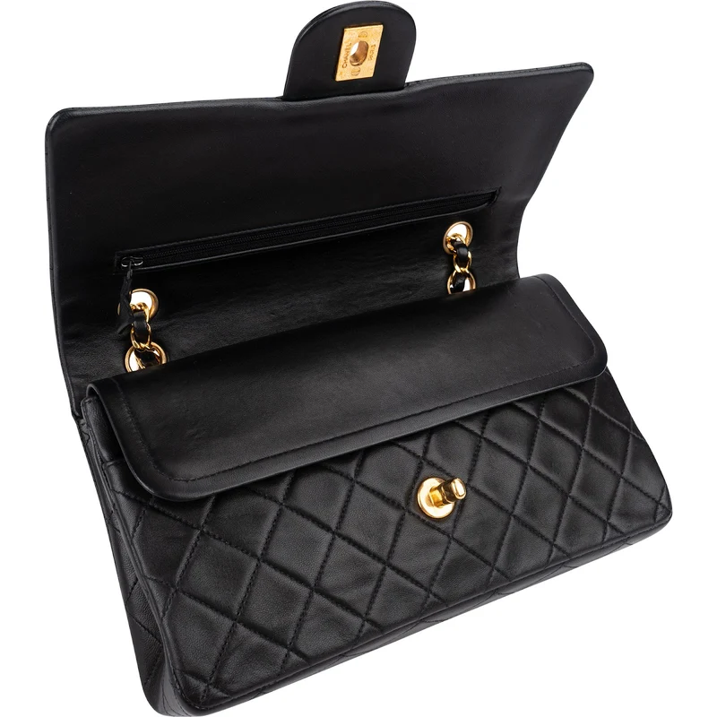 Chanel Quilted Lambskin 24K Gold Medium Double Flap Shoulder Bag