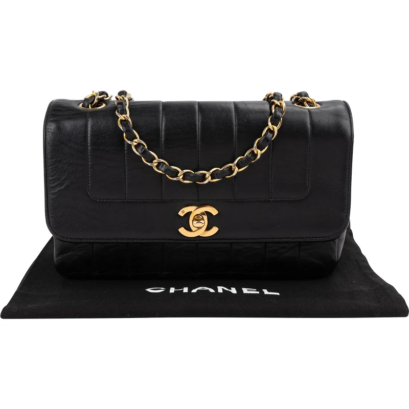 Chanel Vertical Quilted Lambskin 24K Gold Single Flap Crossbody Bag