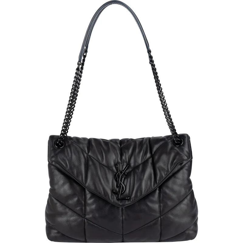 Saint Laurent Quilted Lambskin Medium Puffer Crossbody Bag