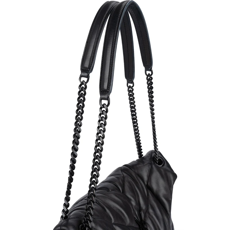 Saint Laurent Quilted Lambskin Medium Puffer Crossbody Bag
