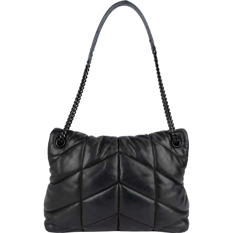 Saint Laurent Quilted Lambskin Medium Puffer Crossbody Bag