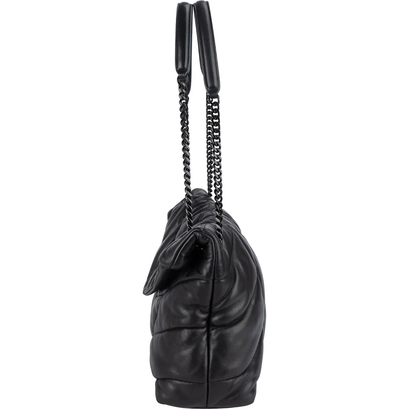 Saint Laurent Quilted Lambskin Medium Puffer Crossbody Bag